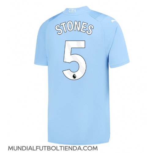 Camiseta Manchester City John Stones #5 Primera Equipación Replica 2023-24 mangas cortas